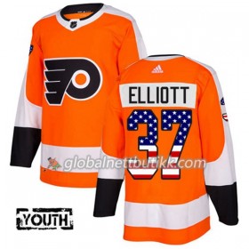 Philadelphia Flyers Hockeydrakt Brian Elliott 37 2017-2018 USA Flag Fashion Orange Adidas Authentic - Barn